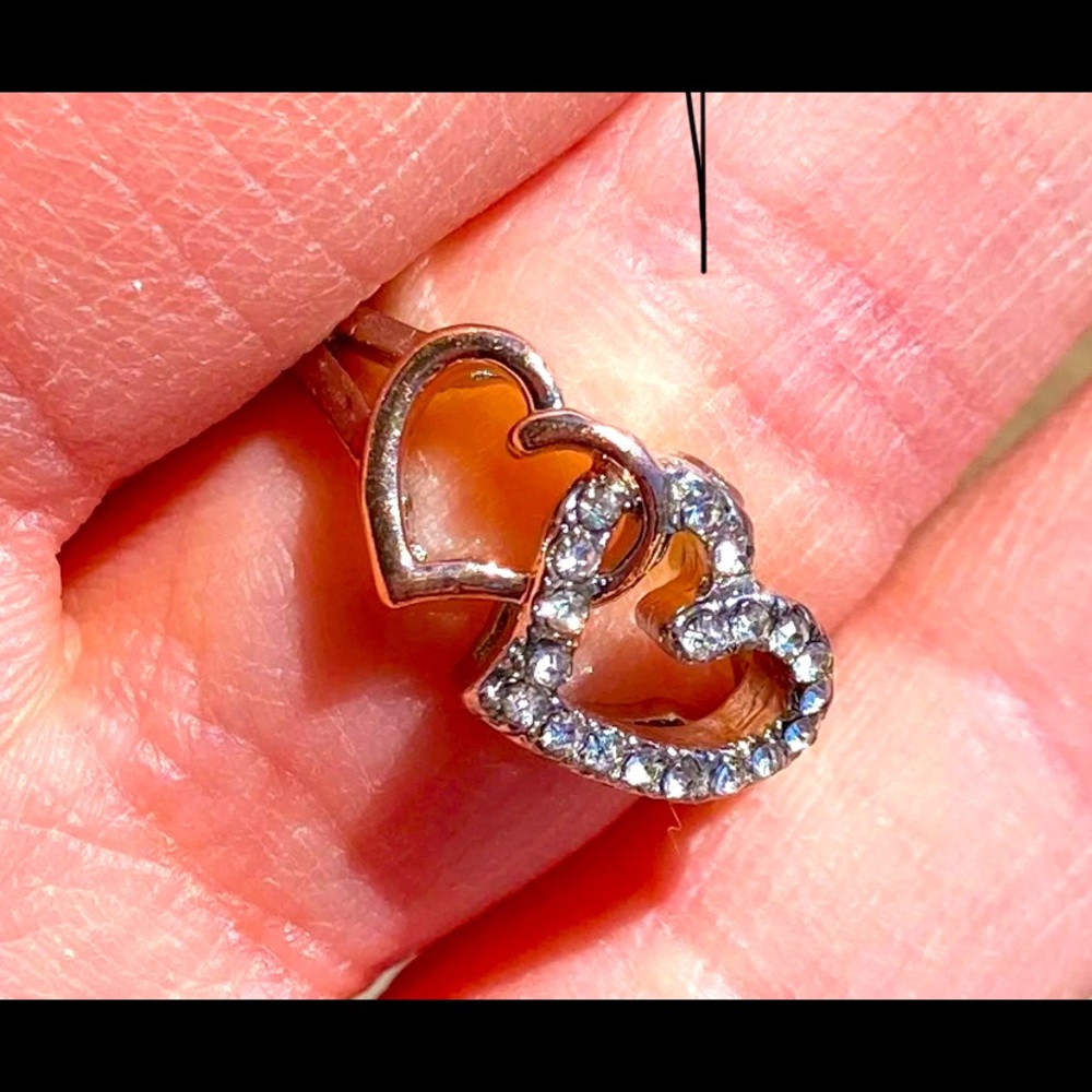 Trendy Two Tone Love Heart-Shaped Ring